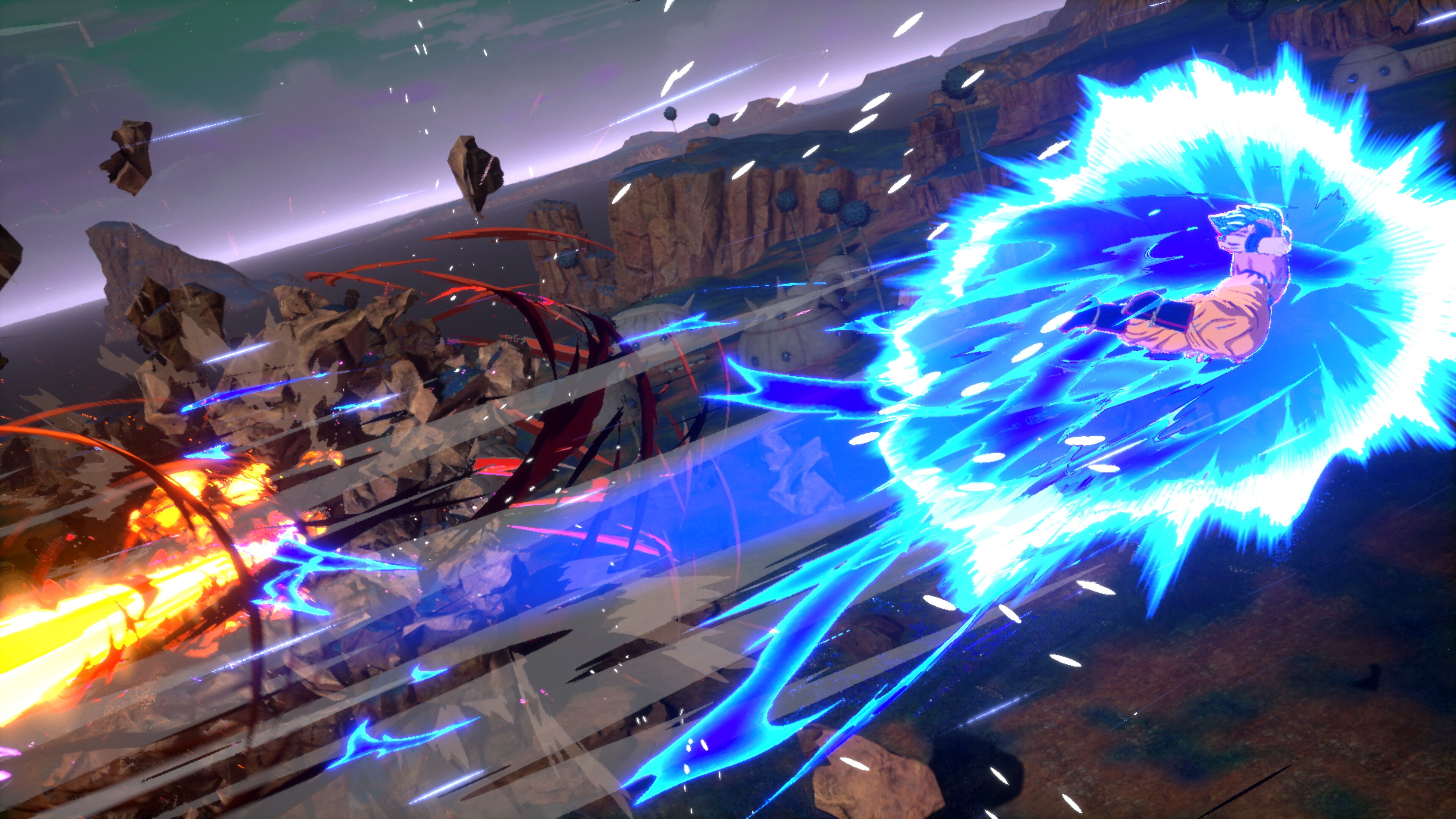 Goku executing a dragon dash in Dragon Ball: Sparking! Zero.