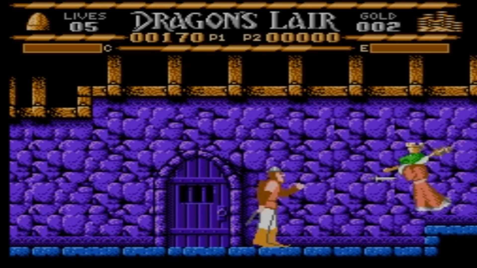 A screenshot of gameplay from Dragon's Lair.