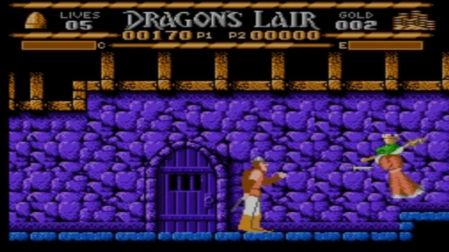 A screenshot of gameplay from Dragon's Lair.