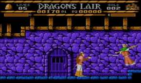 A screenshot of gameplay from Dragon's Lair.