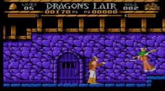 A screenshot of gameplay from Dragon's Lair.