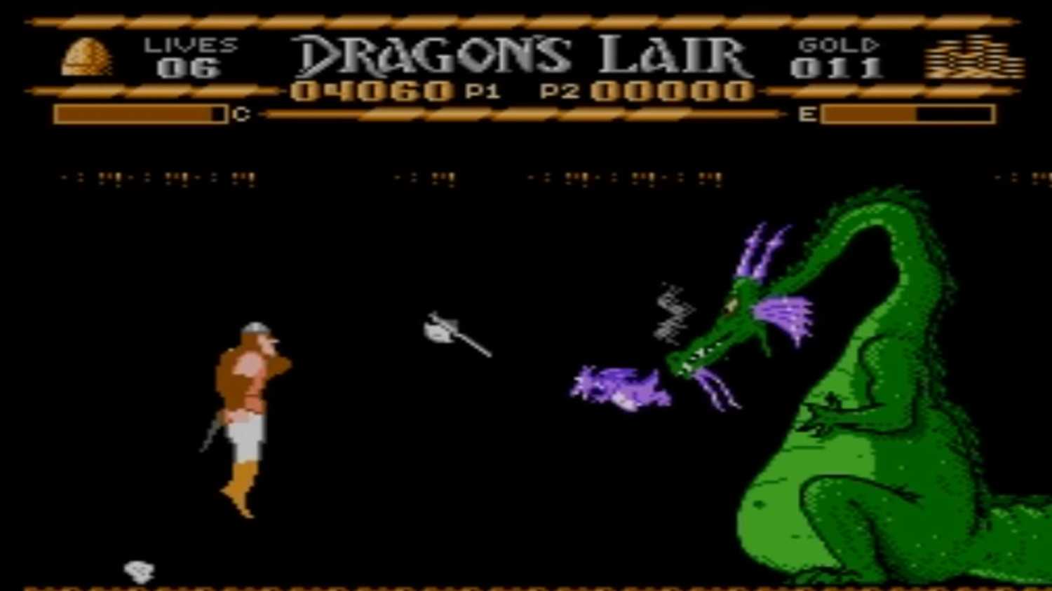 A screenshot of gameplay from Dragon's Lair.