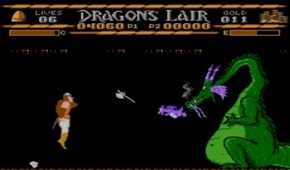 A screenshot of gameplay from Dragon's Lair.