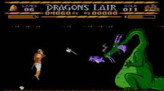 A screenshot of gameplay from Dragon's Lair.