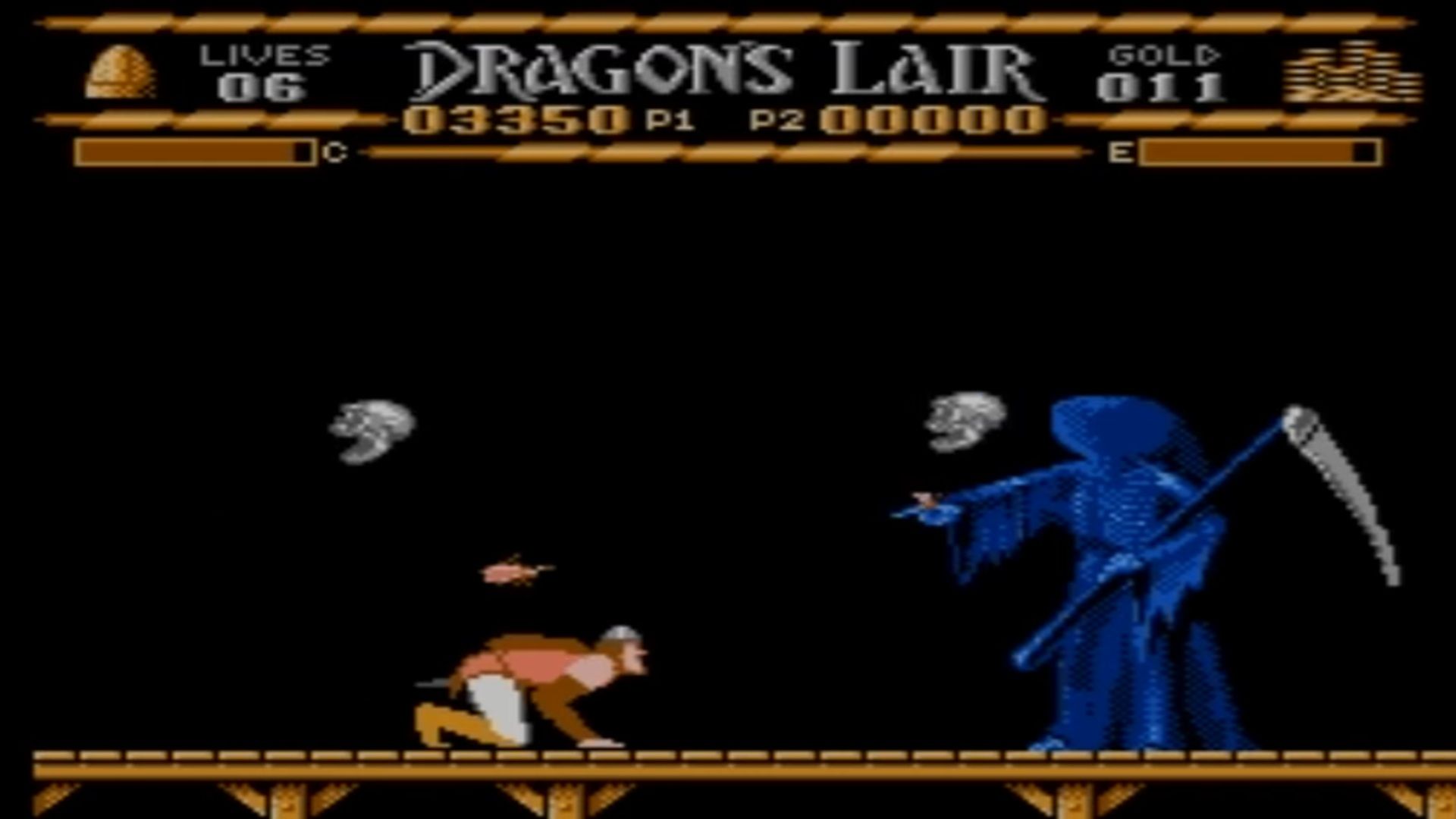 A screenshot of gameplay from Dragon's Lair.