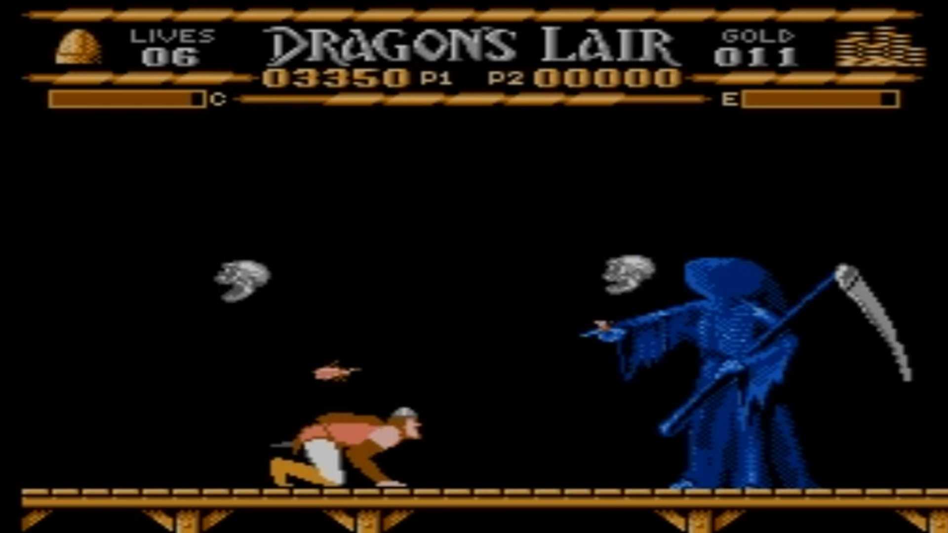 A screenshot of gameplay from Dragon's Lair.