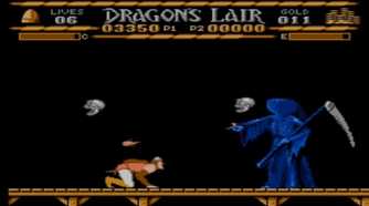A screenshot of gameplay from Dragon's Lair.