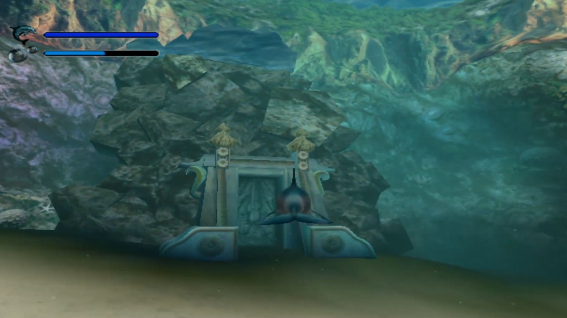 A screenshot of gameplay from Ecco the Dolphin: Defender of the Future.