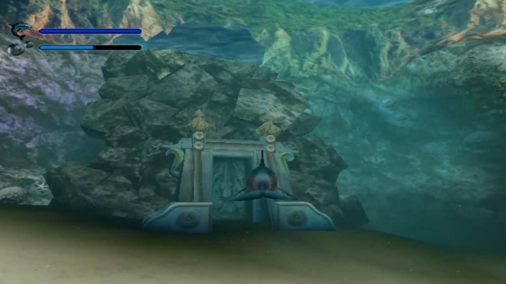 A screenshot of gameplay from Ecco the Dolphin: Defender of the Future.