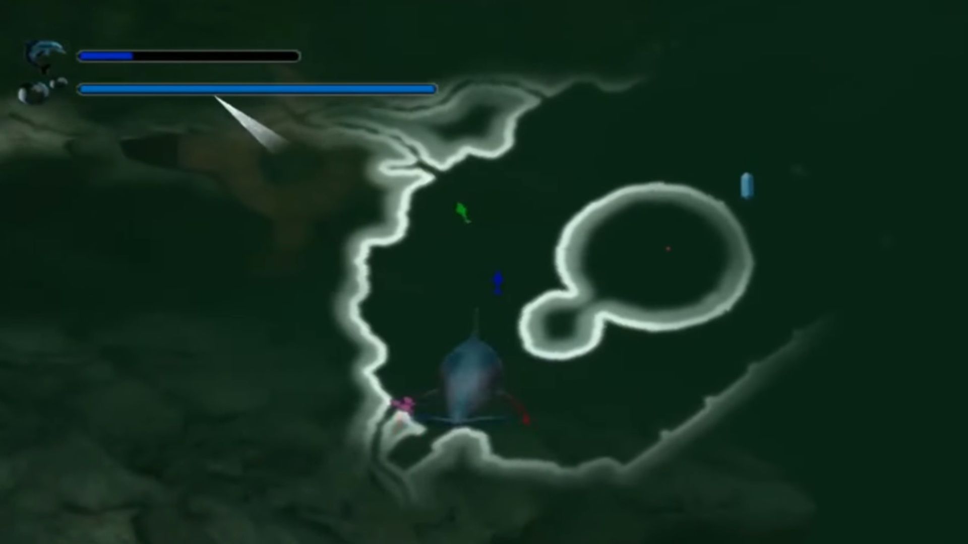 A screenshot of gameplay from Ecco the Dolphin: Defender of the Future.