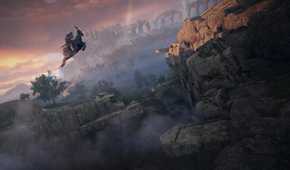 Leaping across a cavern in Elden Ring