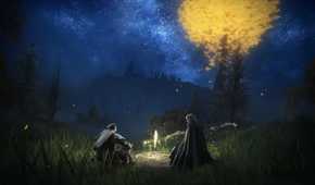 An artwork depicting night time in Elden Ring