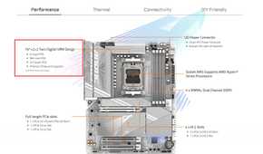 Screenshot of a motherboard product page on the Gigabyte website