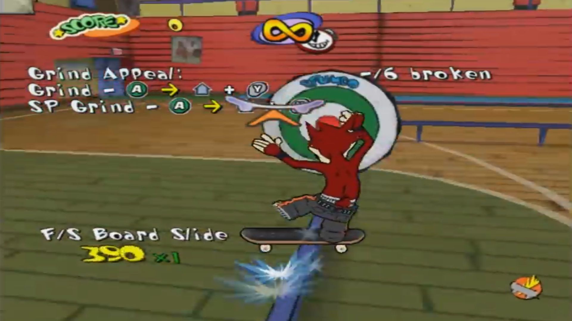 A screenshot of gameplay from Go! Go! Hypergrind