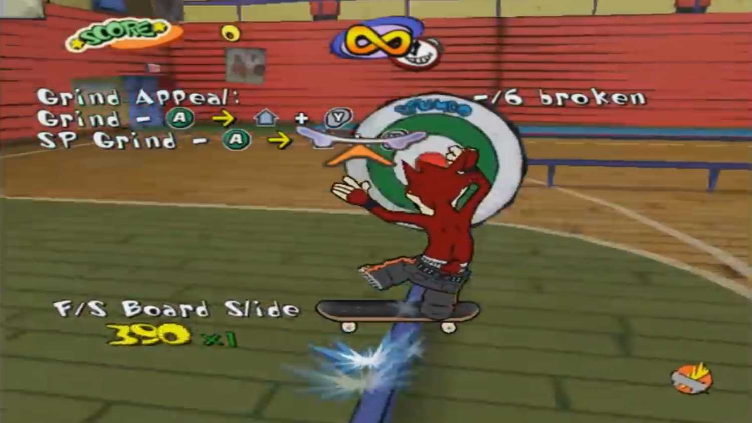 A screenshot of gameplay from Go! Go! Hypergrind