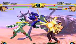 A screenshot of a match going on in Jojo's Bizarre Adventure