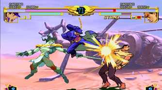 A screenshot of a match going on in Jojo's Bizarre Adventure
