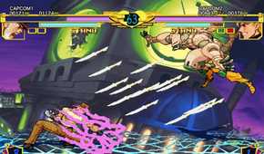 A screenshot of a match going on in Jojo's Bizarre Adventure.