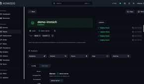 Komodo app with the Stacks resources section open