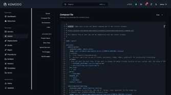Komodo app showing Compose file in the Stacks resources section