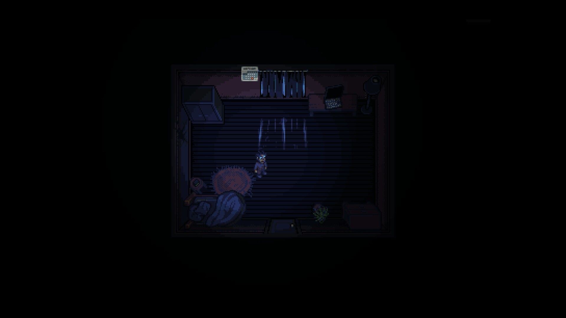 look outside dark apartment interior