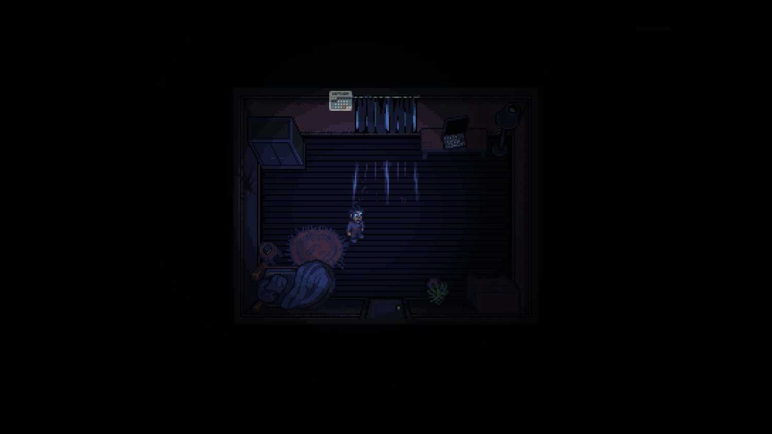 look outside dark apartment interior