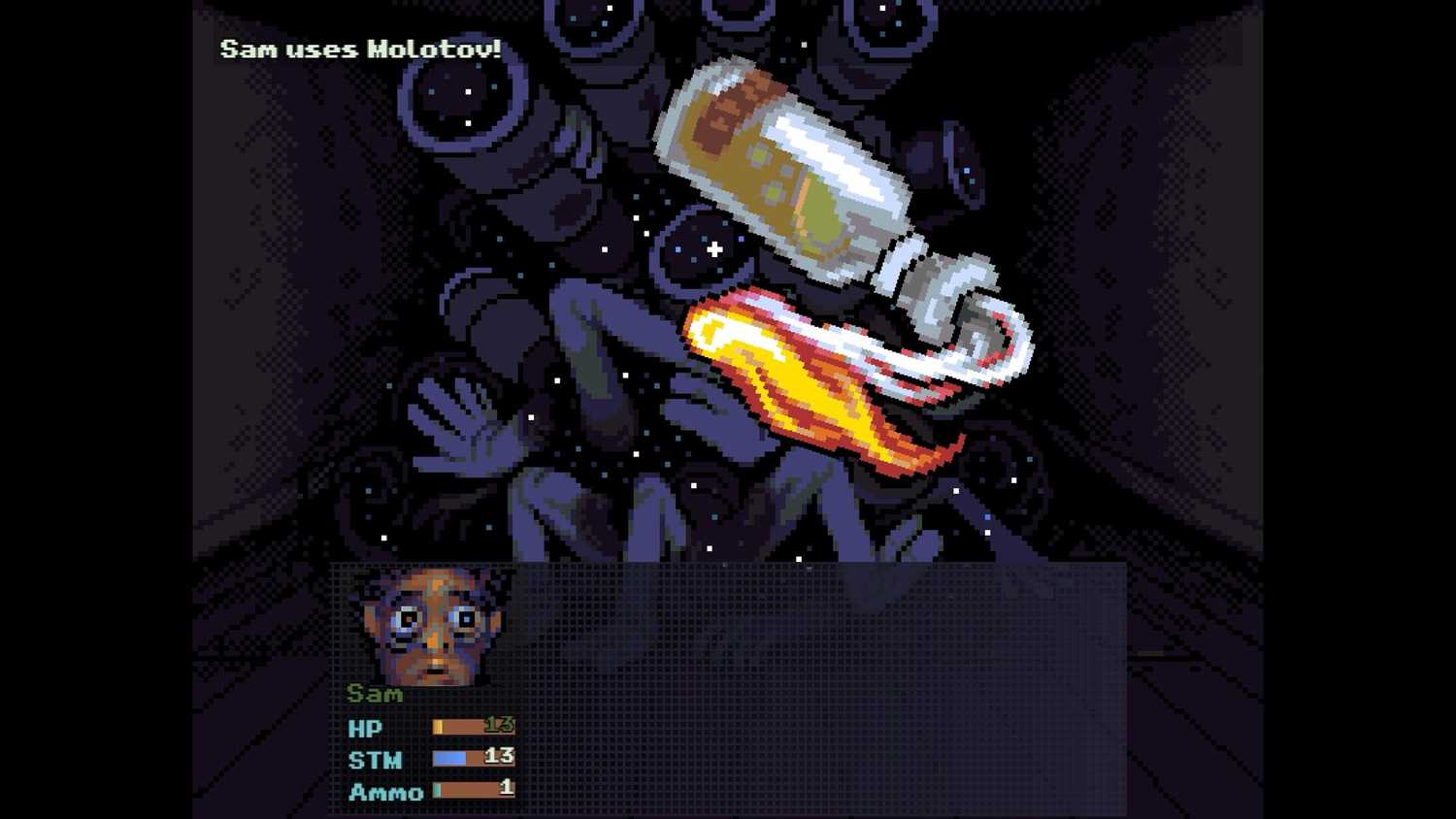 look outside molotov being thrown at a monster