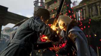 Image from Lost Soul Aside showing two warriors clashing swords
