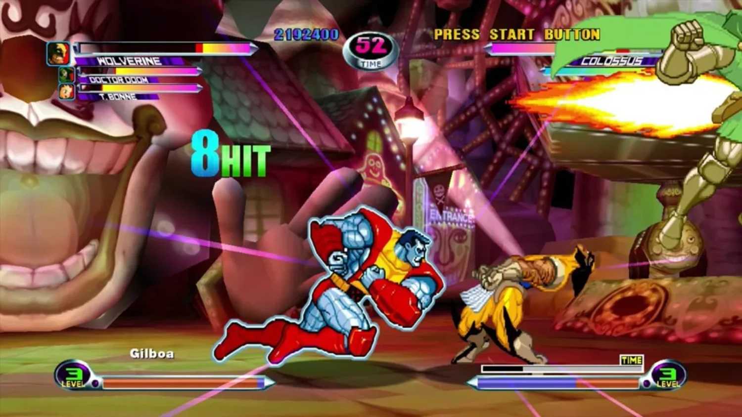 A screenshot of gameplay from Marvel vs Capcom 2