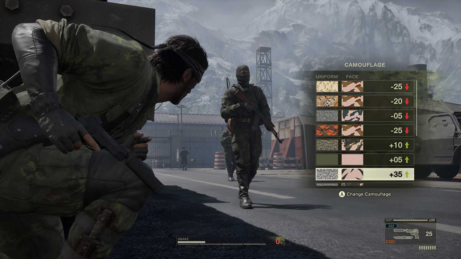 Naked Snake taking cover in Metal Gear Solid Delta: Snake Eater.