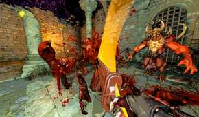 mortal sin chopping a demon with a big sword