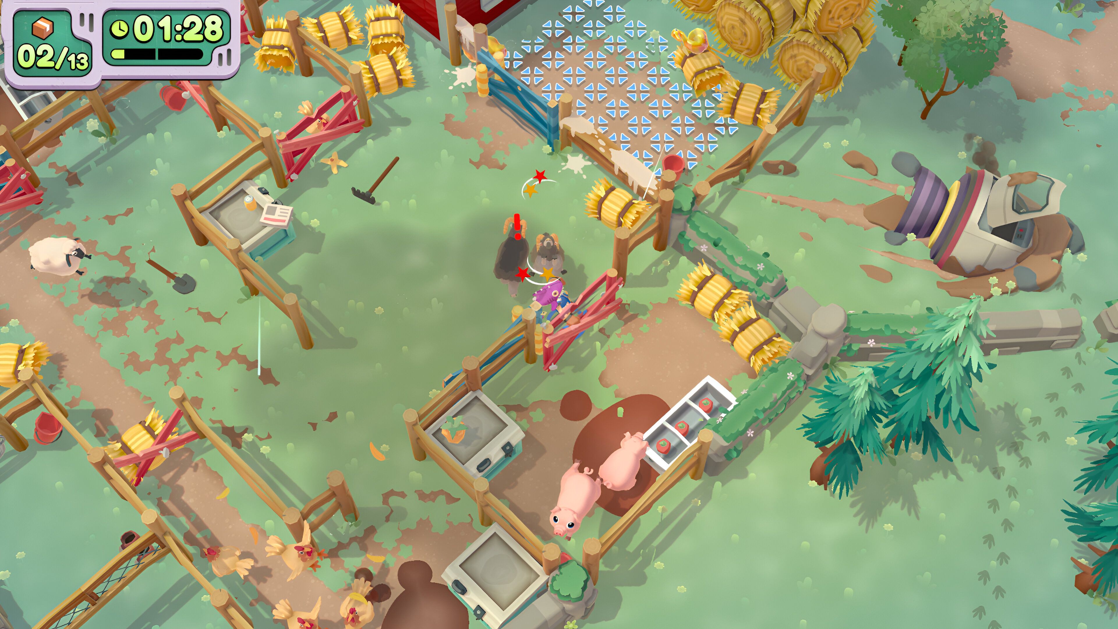An animal farm in Moving Out 2.