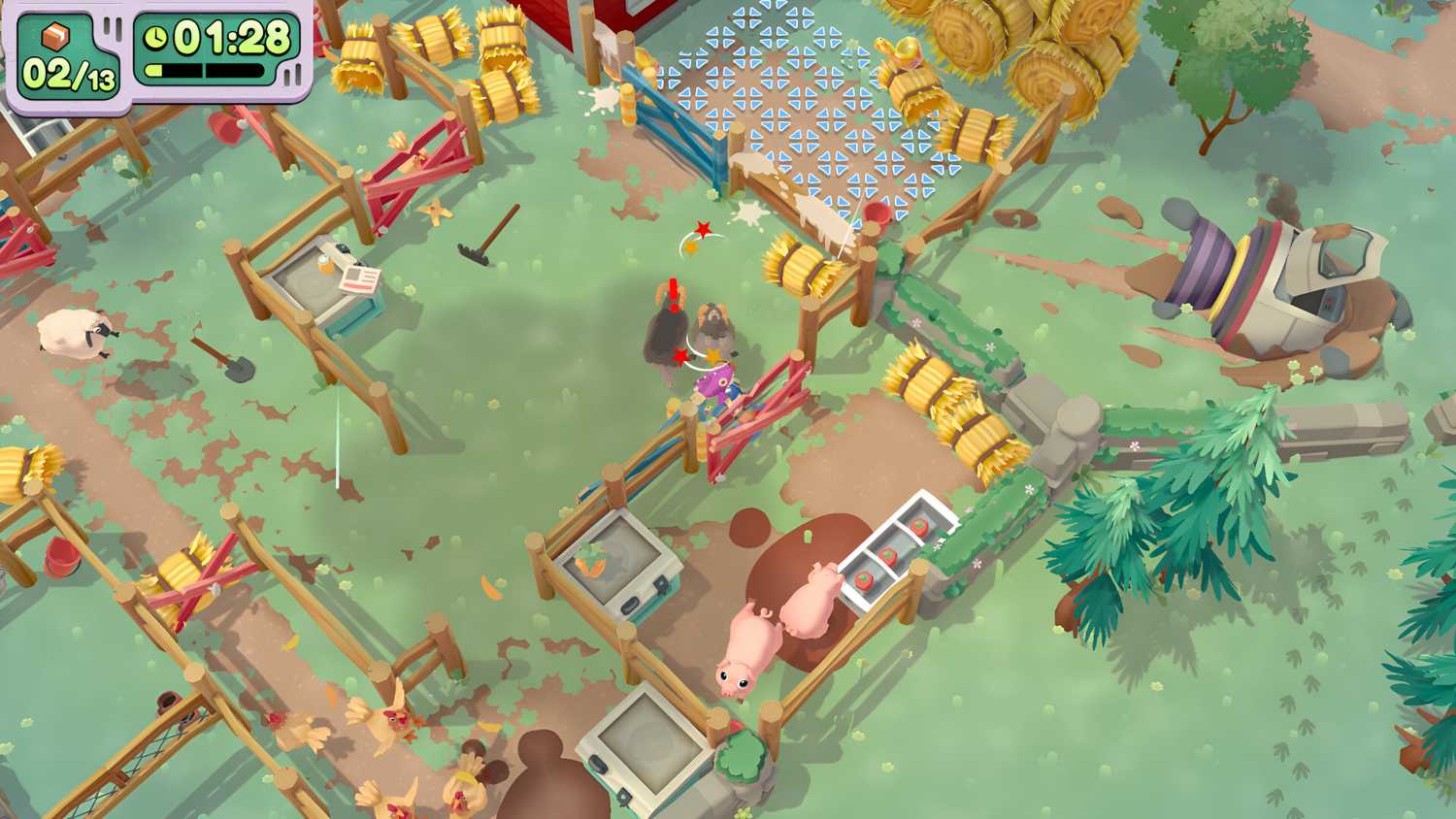 An animal farm in Moving Out 2.