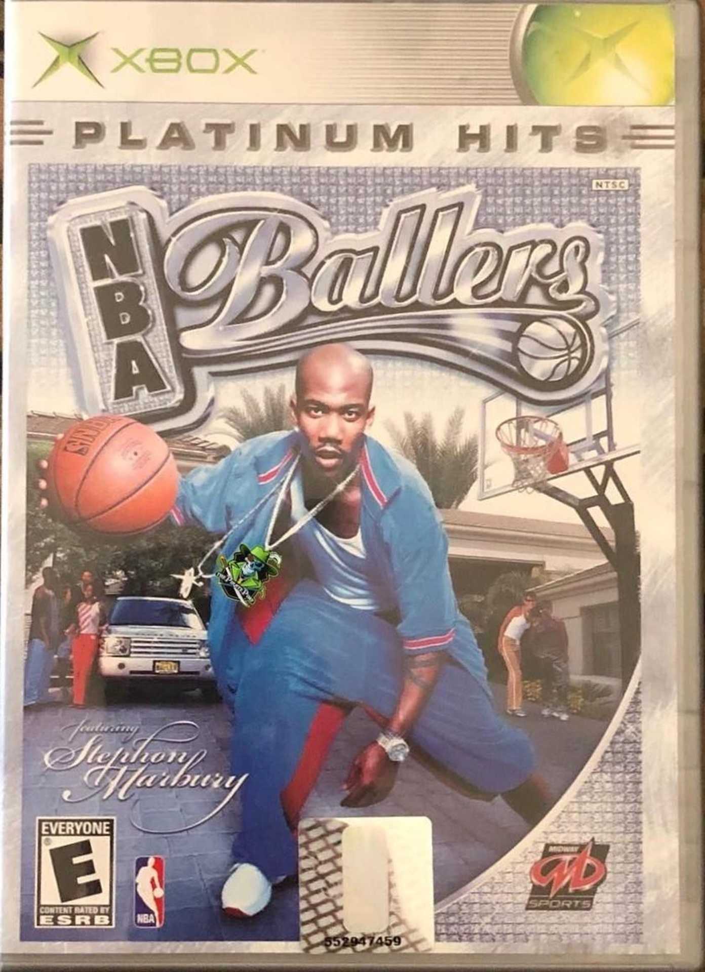 A shot of the box art for the Platinum Hits version of NBA Ballers