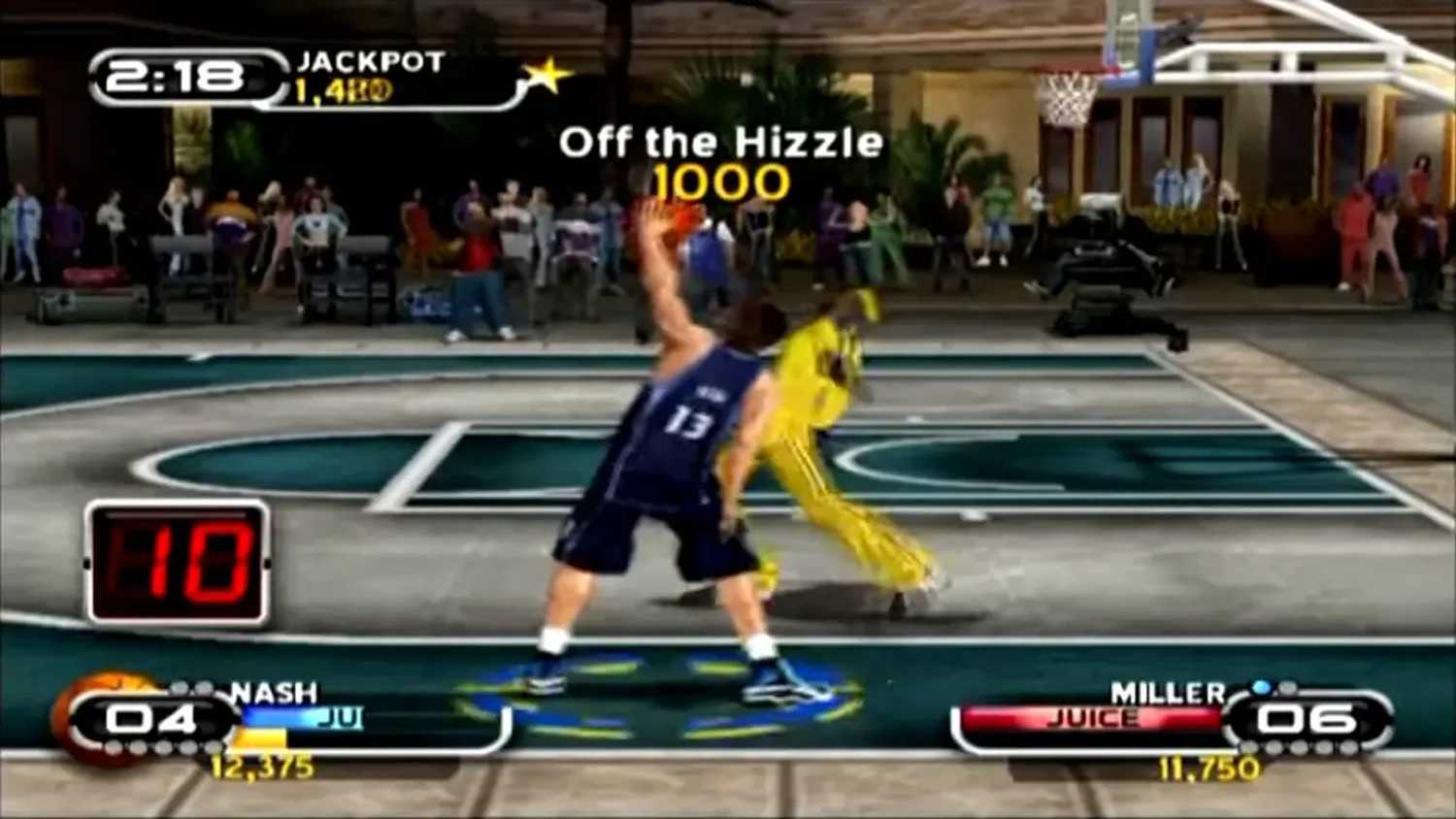 A screenshot of gameplay from NBA Ballers