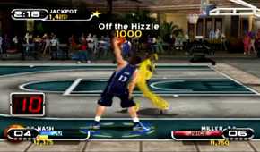 A screenshot of gameplay from NBA Ballers