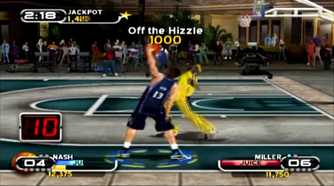 A screenshot of gameplay from NBA Ballers