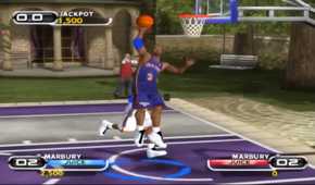 A screenshot of gameplay from NBA Ballers