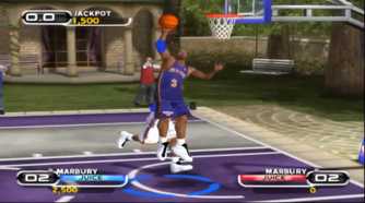 A screenshot of gameplay from NBA Ballers