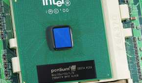 Close-up of an Intel Pentium processor