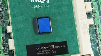 Close-up of an Intel Pentium processor