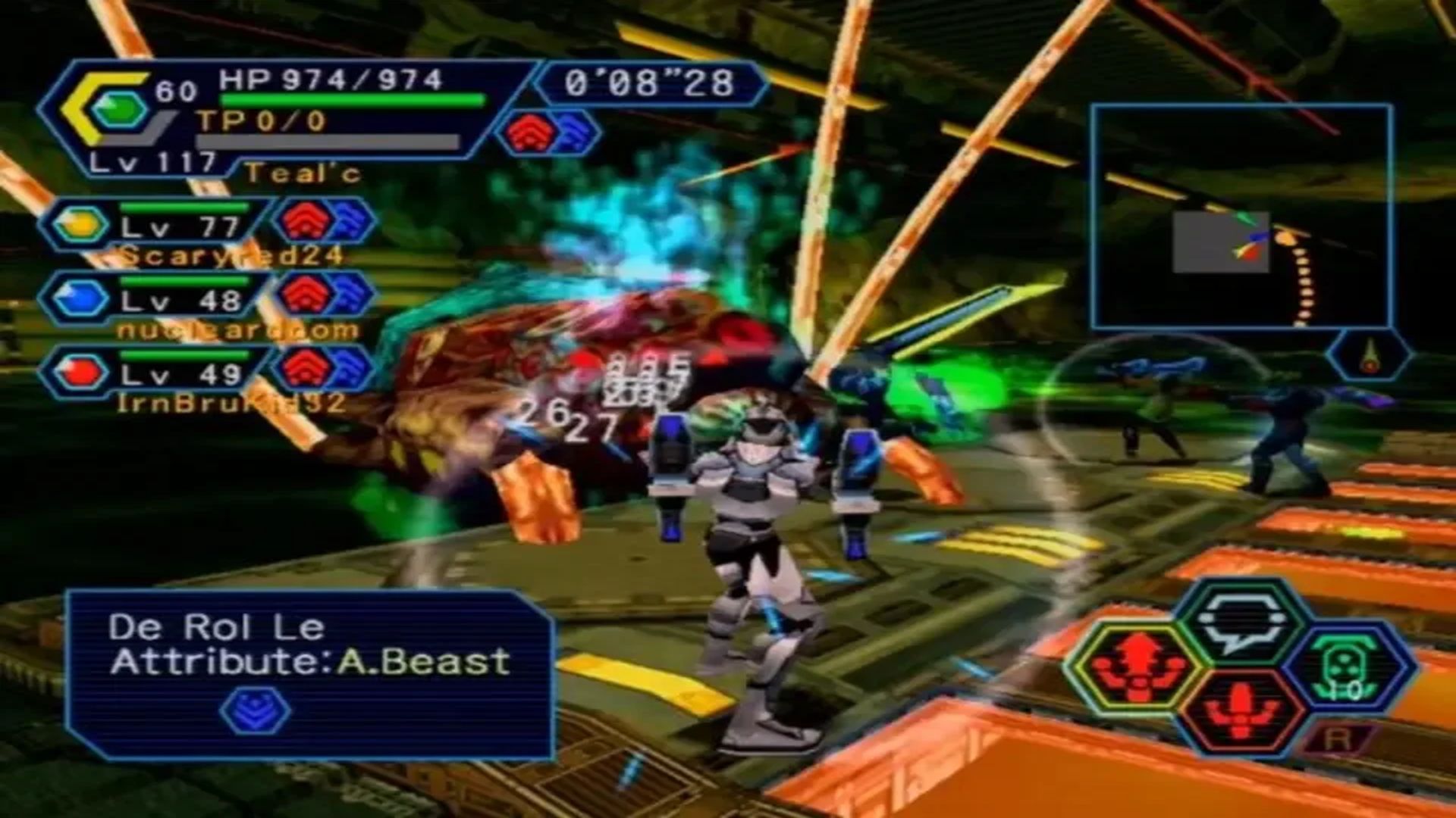 A screenshot of gameplay from Phantasy Star Online