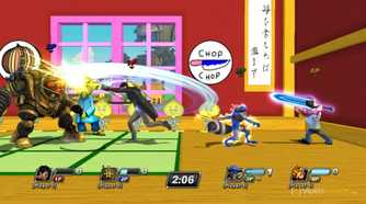 A screenshot of gameplay from PlayStation All-Stars