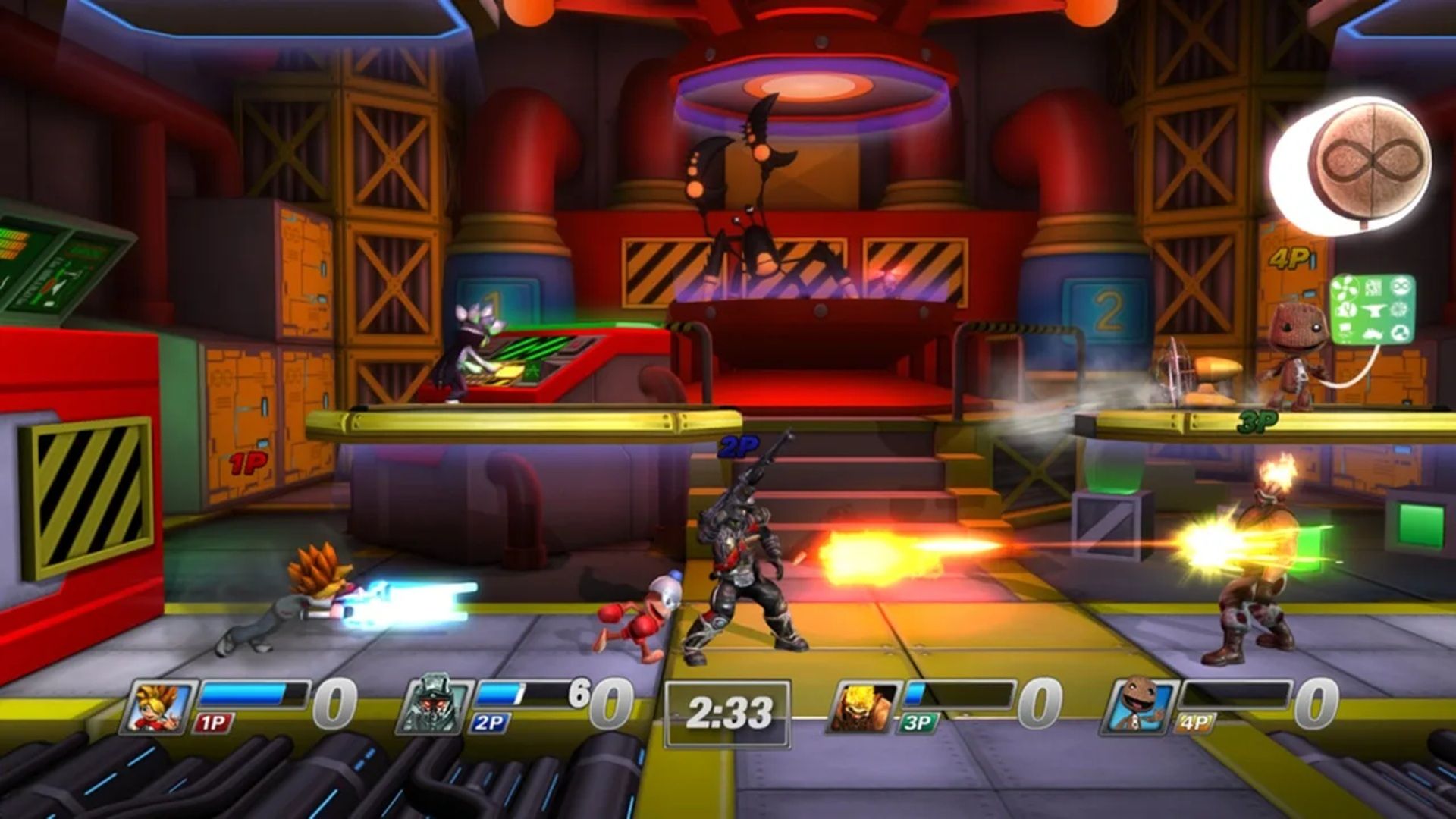 A screenshot of gameplay from PlayStation All-Stars