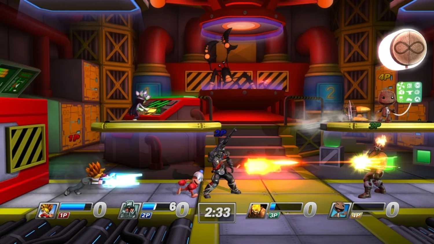 A screenshot of gameplay from PlayStation All-Stars
