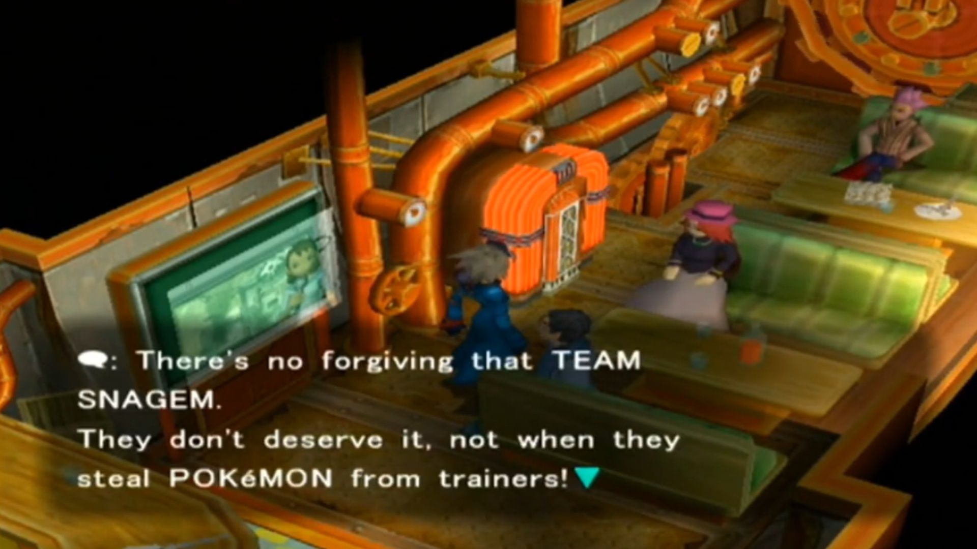A screenshot of gameplay from Pokémon Colosseum