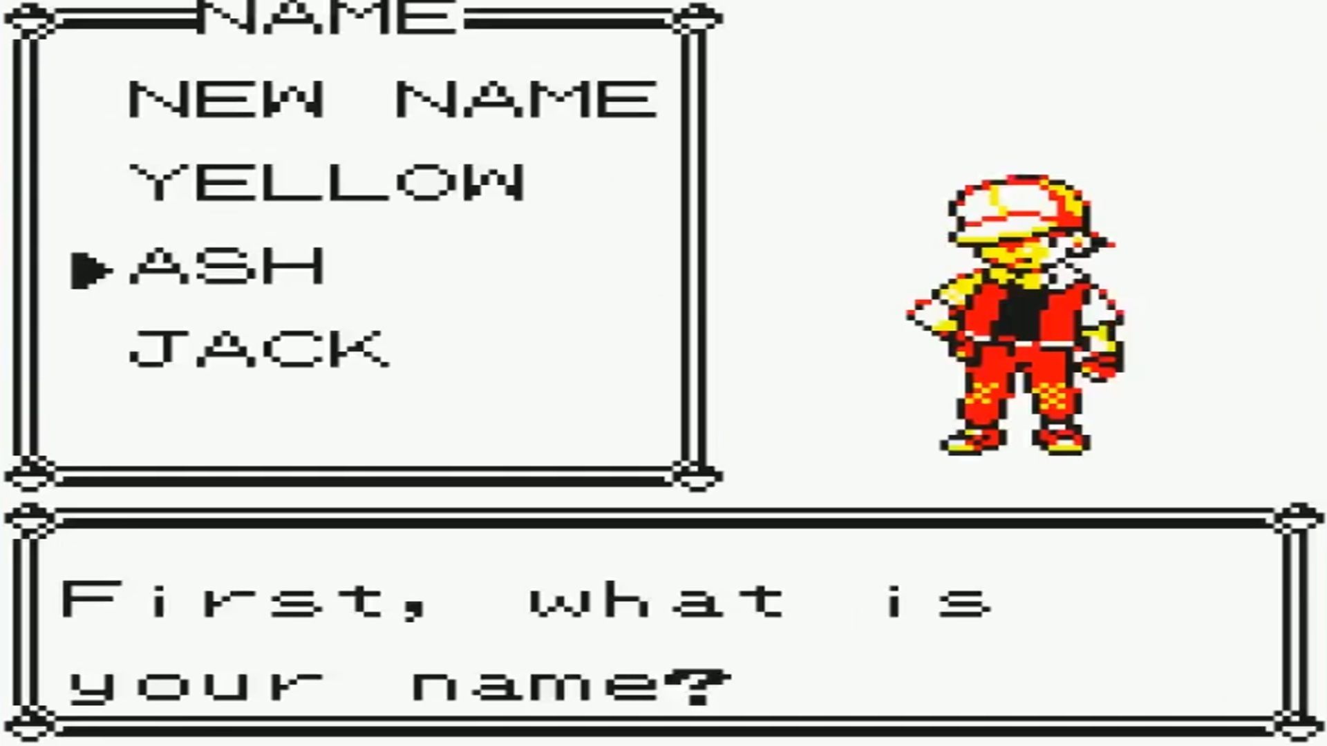 A screenshot of gameplay from Pokemon Yellow. 