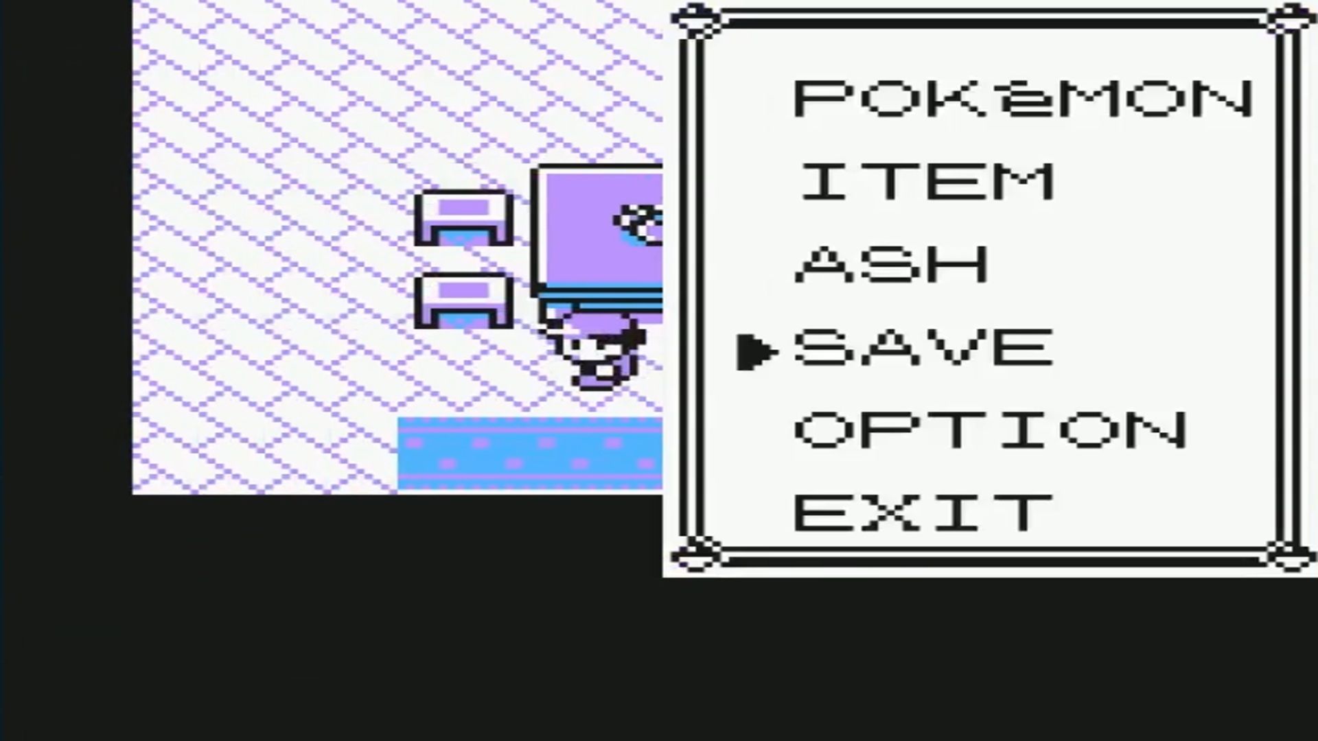 A screenshot of gameplay from Pokemon Yellow. 