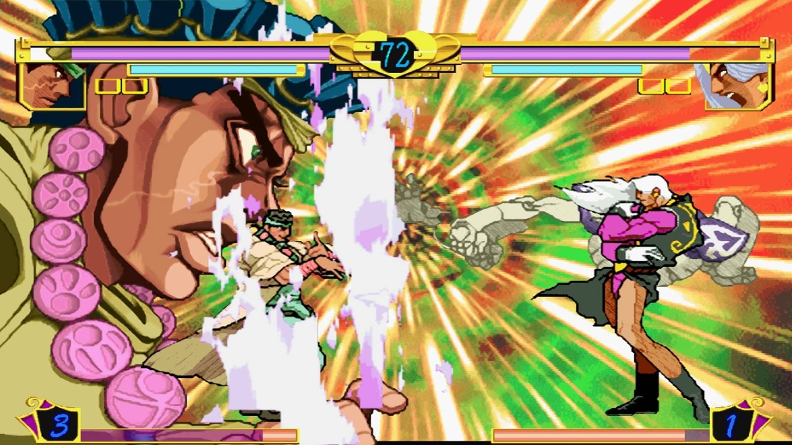 A screenshot of a match in Jojo's Bizarre Adventure.