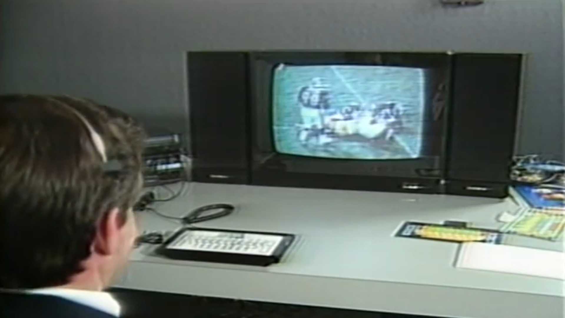 A shot of someone playing NFL Football on the RDI Halcyon console.